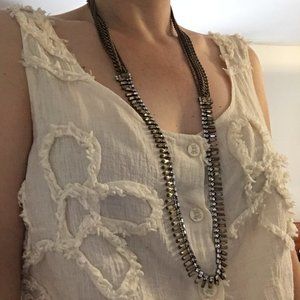 Giles & Brother Brass Necklace with Crystals